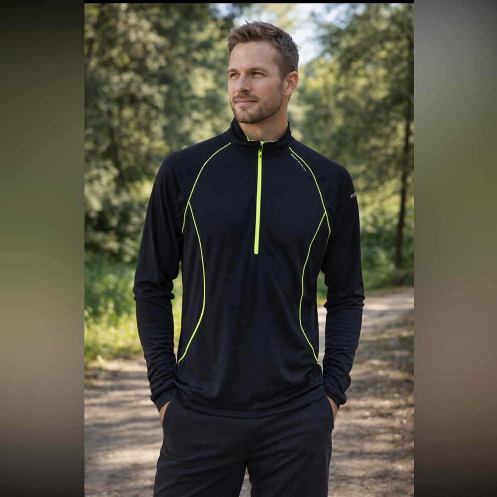 Ronhill Baselayer 1/2 Zip Running Shirt Men Large Nylon Lightweight Gorpcore
